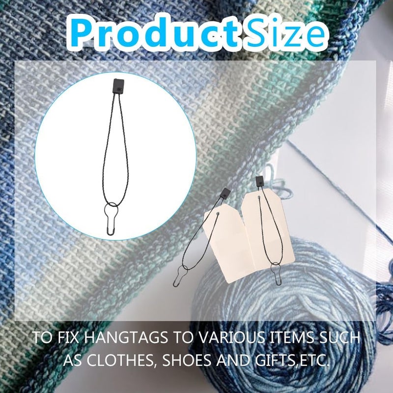 Hocansen 1000Pcs Hang Tag Fastener and 1000Pcs Safety Pins Black Hanging Tag Nylon String Snap Lock Metal Ground Pins for Clothing Tags and Labels (Black/BZ-GS) - Image 4